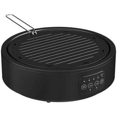 HOMCOM Electric Ceramic Hob 36cm with Grill Plate, Black