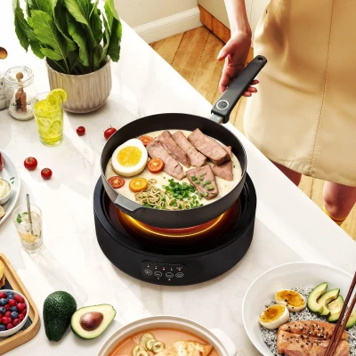 HOMCOM Electric Ceramic Hob 36cm with Grill Plate, Black