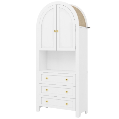 Mobile contenitore ad arco con 3 cassetti, Bianco