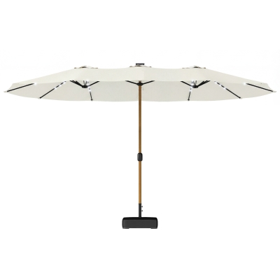 Outsunny Parasol Double 4,6x2,6m LED UV Crème Base Incluse