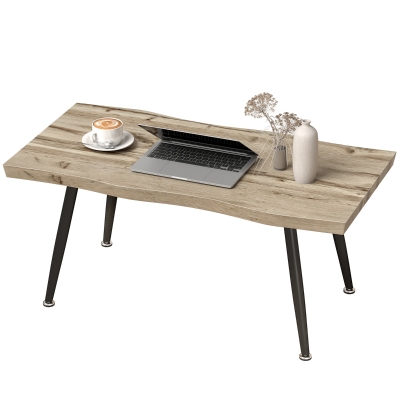 HOMCOM Table Basse Moderne Chêne Noir 100x50x45cm
