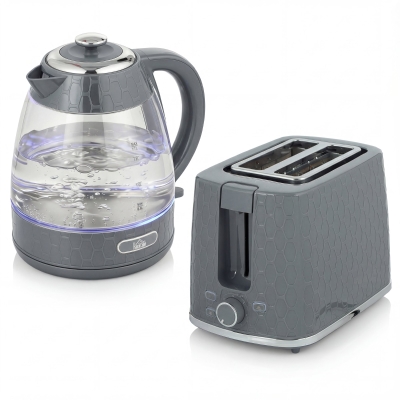 HOMCOM Kettle & Toaster Set 1.7L 3000W Grey