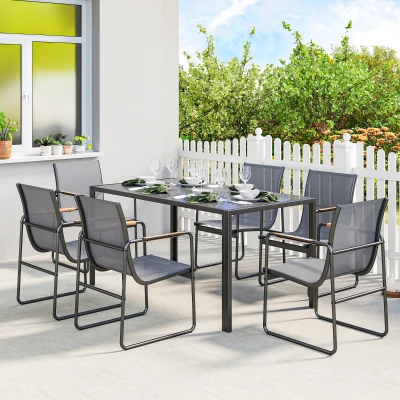 Outsunny Set da giardino 150x80x73 cm Grigio