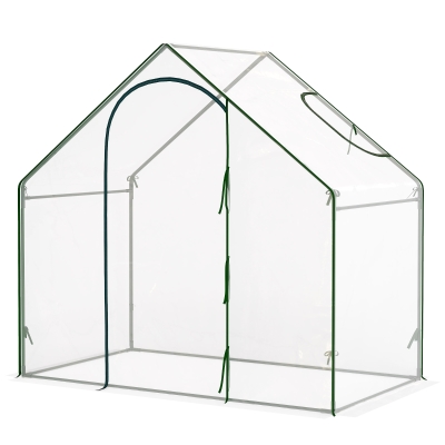 Outsunny Serre Tomates 1.8x1x1.68m Transparent Vert