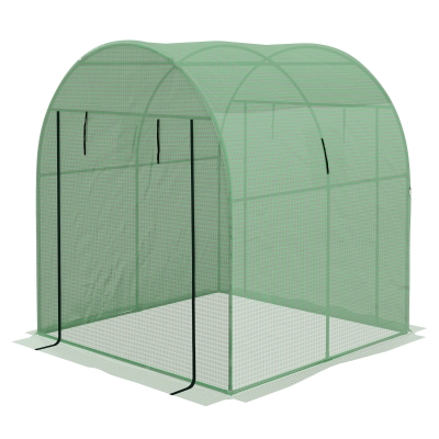 Outsunny Serre Tunnel 1,8x1,8x2m Acier PE Anti-UV Vert