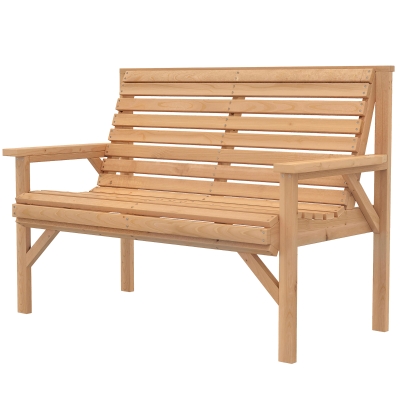 Outsunny Banc 2 Places Bois avec Dossier et Accoudoirs Jardin