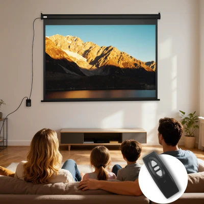 HOMCOM Beamer-Leinwand, Projektionsleinwand, 84", 4:3, 171x130 cm, Schwarz