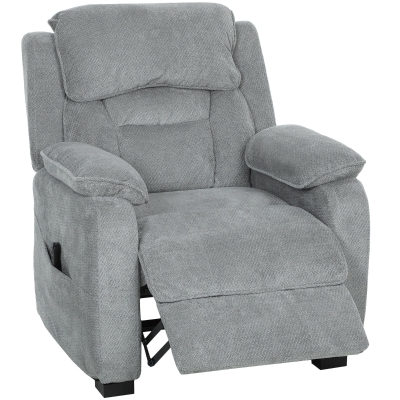 HOMCOM Poltrona Reclinabile 150° Vellutata con Poggiapiedi Grigio