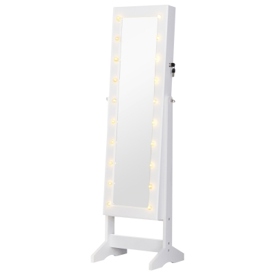 HOMCOM Armadio Portagioielli 40cm x 37cm x 146cm bianco