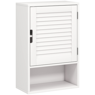 HOMCOM Wall-Mounted Bathroom Cabinet Adjustable Shelves White