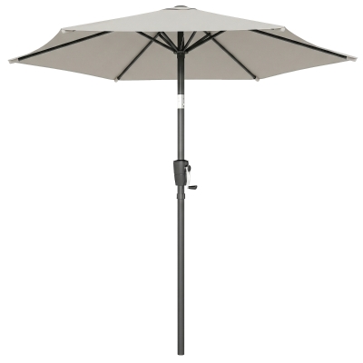 Outsunny Parasol Inclinable 2x2m Métal Polyester Gris Clair