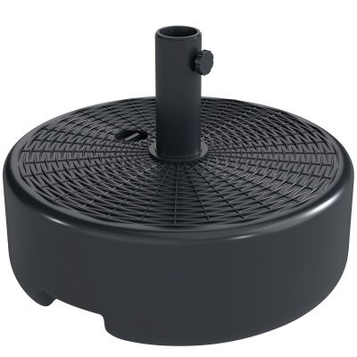 Outsunny Patio Umbrella Base 22kg Sand Filled Garden Parasol Stand forfor 38mm/48mm Poles, Black