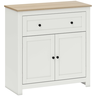 HOMCOM Sideboard Cabinet with Drawer Cream White