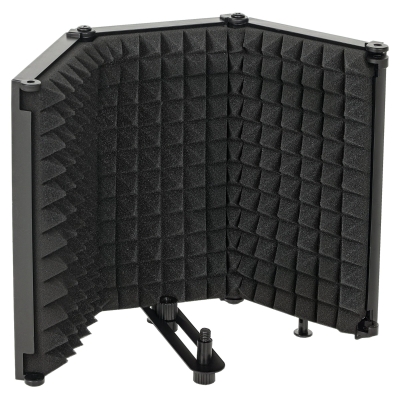 HOMCOM Microphone Isolation Shield Foldable Foam Black
