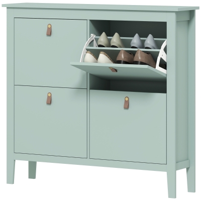 HOMCOM Armoire à Chaussures 20 Paires 4 Tiroirs Vert