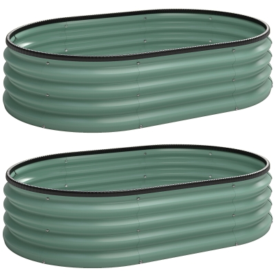 Outsunny Set 2 Aiuole Rialzate Modulari 135x90x30 cm Verde