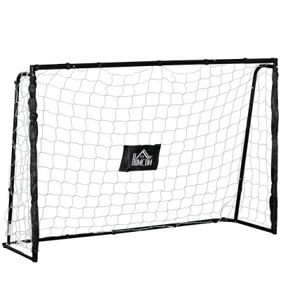 HOMCOM But de Football Métal 186x62x123cm Noir Blanc