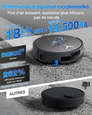 ECOVACS X11 PRO OMNI - Robot Aspirateur Laveur avec Blast - 19500 Pa - PowerBoost Ultra-Rapide - OZMO Roller 2.0 - ZeroTangle 3.0