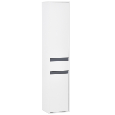 HOMCOM Colonna Bagno a 2 Armadietti Cassetto in Truciolato Bianco