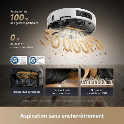 Aspirateur Robot Laveur - DREAME Aqua 10 Ultra Roller Complete - Nettoyage Automatique du Rouleau - Évitement d'obstacles de 8 cm