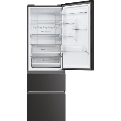 Réfrigérateur combiné - HAIER - 3D 60 Series 5 HTW5618ENPT - Classe E - 360 L - 185 x 59,5 x 66,7 cm - Noir
