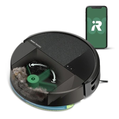 Aspirateur Robot Laveur - IROBOT Roomba 205 Combo Compactor - 3h - 7000 Pa - 1820 ml - Noir