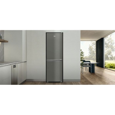 Réfrigérateur combiné - BEKO Série bPro 500 - B7RCNE367HG - 2 portes - 316 L - Classe B - 59,5 x 66,3 x 186,5 cm - Manhattan Grey