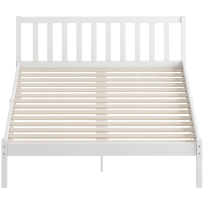 HOMCOM Lit Simple 140x190cm Bois Massif avec Tête et Sommier