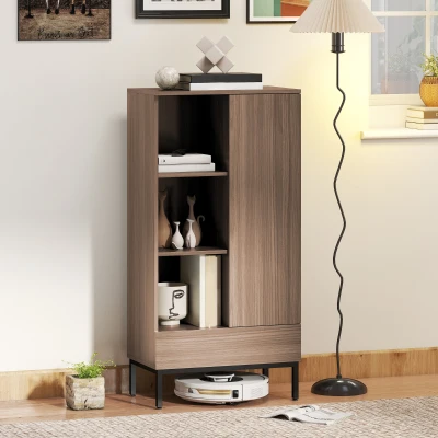 HOMCOM Buffet Rangement Marron avec Tiroir et Étagères Ajustables