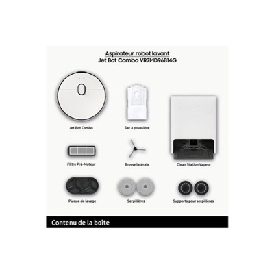 Aspirateur Robot Laveur - Samsung Jet Bot Combo VR7MD96B14G - Désinfection Vapeur - Détection des objets & obstacles