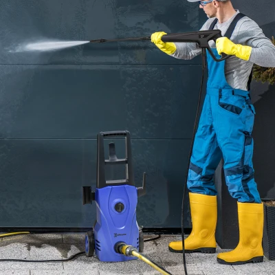 DURHAND Nettoyeur Haute Pression 1600W Buse Réglable Bleu Noir