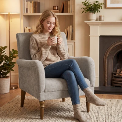 HOMCOM Poltrona da salotto 70 x 75 x 88 cm Grigio