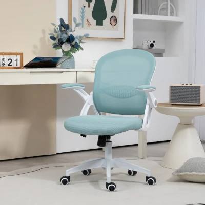 Vinsetto Silla de Oficina Ergonómica con Respaldo de Malla y Altura Ajustable, 65.5x61.5x88-97.5 cm, Azul