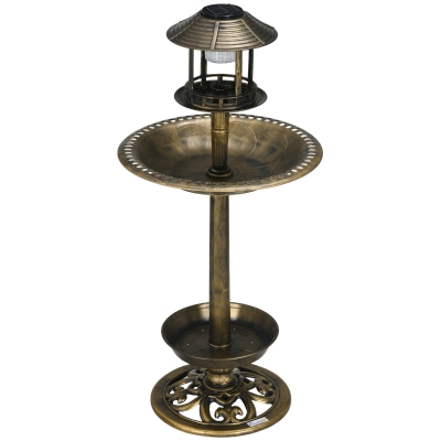 Outsunny Karmnik dla ptaków z lampą solarną, 110 cm, z podstawą kwiatową