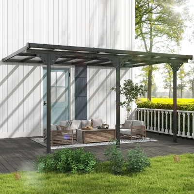 Outsunny Patio Gazebo Pergola Aluminium 4.35x3m