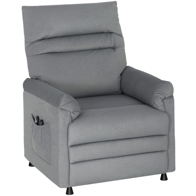 HOMCOM Sillón Relax Reclinable Eléctrico con Calor Lumbar Masaje Vibración Motor Silencioso Función de Memoria Gris