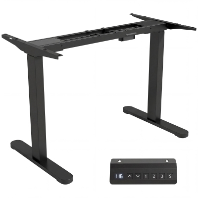 HOMCOM Electric Standing Desk Frame, Height Adjustable Sit Stand Desk Frame with Dual Motors, Memory Smart Panel and Collision Protection, Easy Assembly, Black