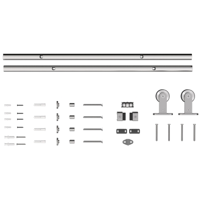 HOMCOM Rail Porte Coulissante 152cm Argenté 76cm Large 30mm