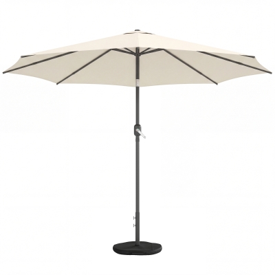 Outsunny Parasol Ø300cm Inclinable UV30+ Base Croisée Blanc Crème