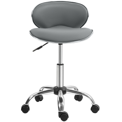 HOMCOM Tabouret Pivotant Gris Hauteur Réglable 44-56 cm