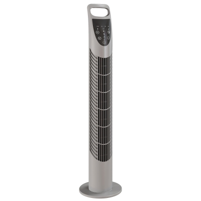 HOMCOM Tower Fan Oscillating 3 Speeds 3 Winds 40W w/ RC Timer Quiet - Grey
