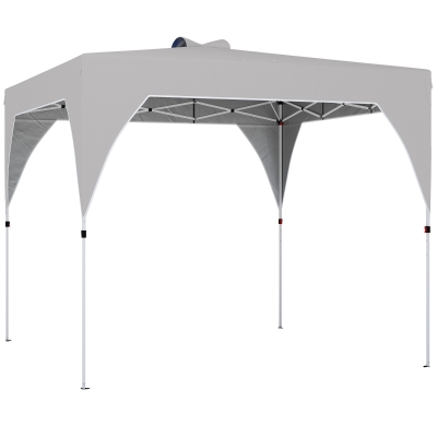 Outsunny Carpa Plegable Pop-up 3x3 m con Bloqueo Central Altura Ajustable Bolsa Transporte con Ruedas y Sacos de Arena Gris