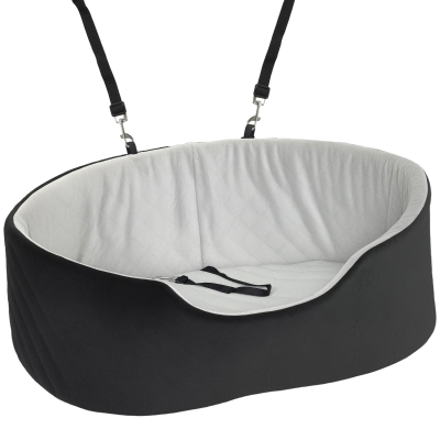 PawHut Asiento de Coche para Perros Pequeños y Medianos de hasta 15 kg con Funda Extraíble y Lavable Base Antideslizante Negro