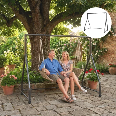 Outsunny Telaio per panca sospesa 210cm x 117cm x 175cm Nero