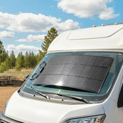 HOMCOM Panel solarny 100W 18V Przenośne ładowanie solarne z 2 portami USB, ekranem LCD, wodoodporność IP67