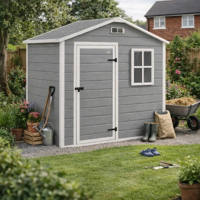 Garden Storage Shed 182W x 121D x 200Hcm Grey