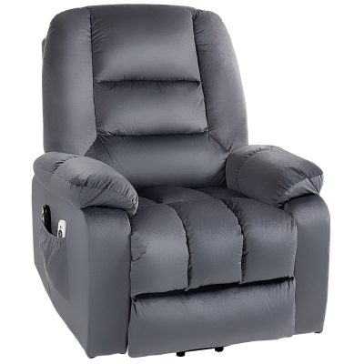 HOMCOM Fauteuil Releveur Électrique Massage Inclinable Gris