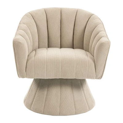 Sedia girevole 360° ergonomica effetto velluto Kaki