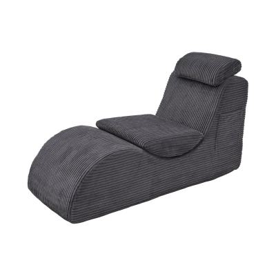 Poltrona moderna ed ergonomica da soggiorno, Grigio Scuro
