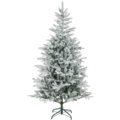 HOMCOM Albero di Natale Innevato 180 cm con Base in Metallo